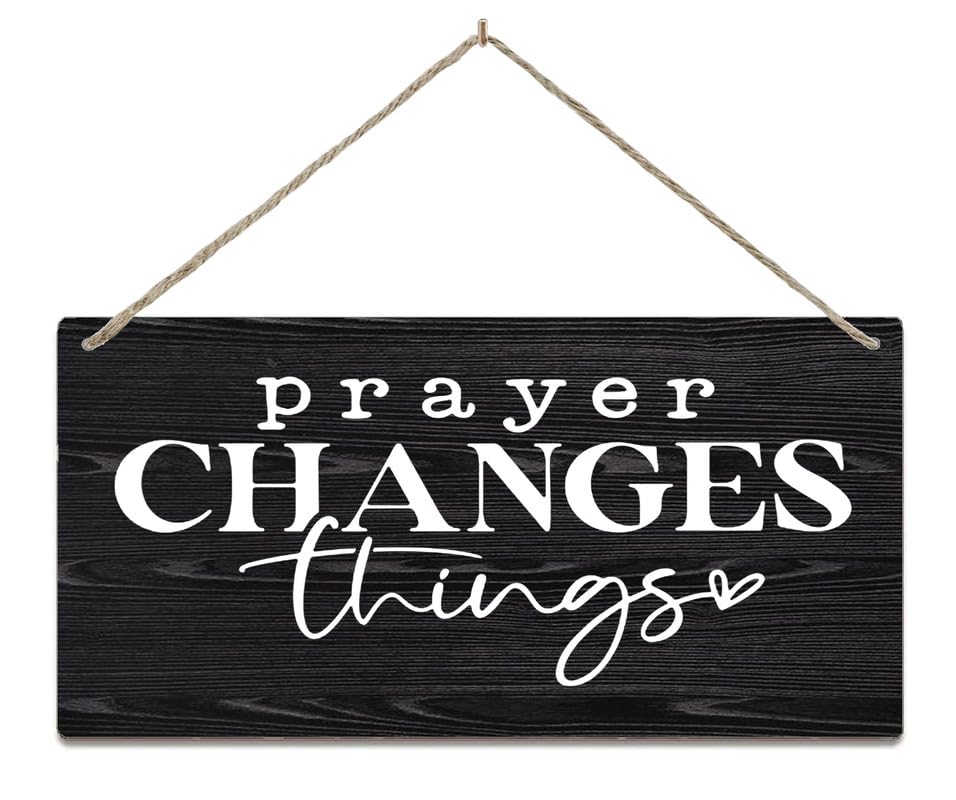 FOSHIN Sign Wall Art Definition Wood Plaque Prayer Changes Things Sign Created With A Purpose Sign Wooden Hanging Sign Print For Home Living Room Office Wall Decor 12X6 Inches