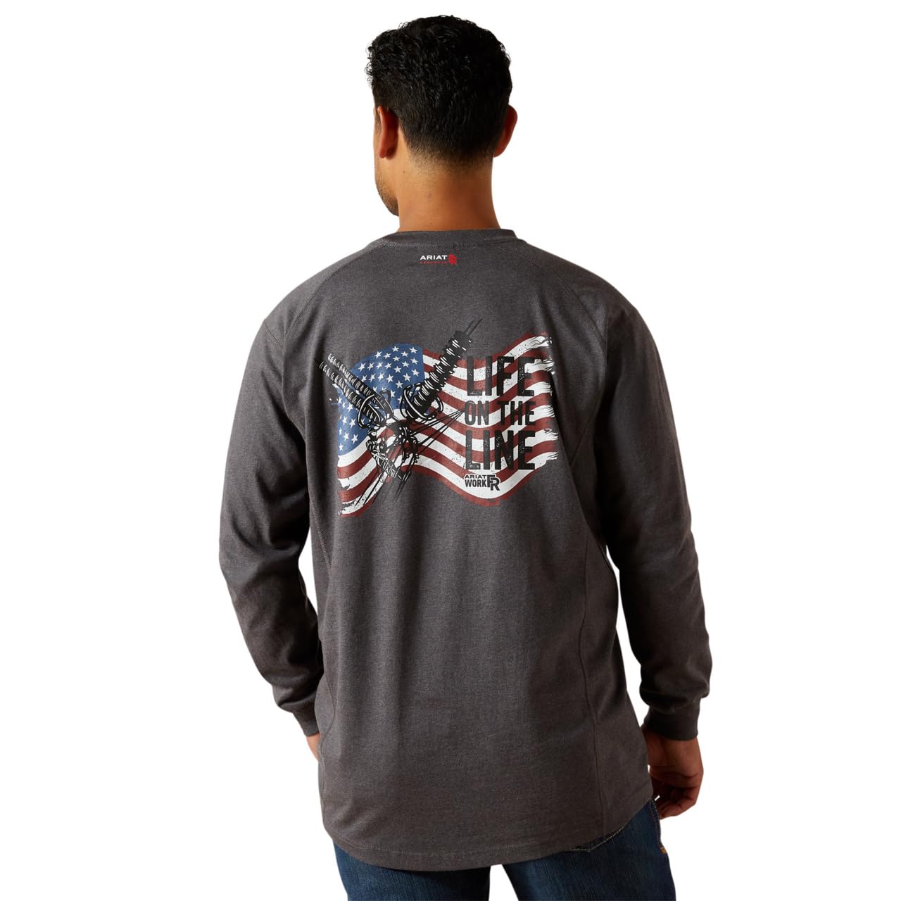ARIAT Men FR Air Lineman T-Shirt Charcoal Heather