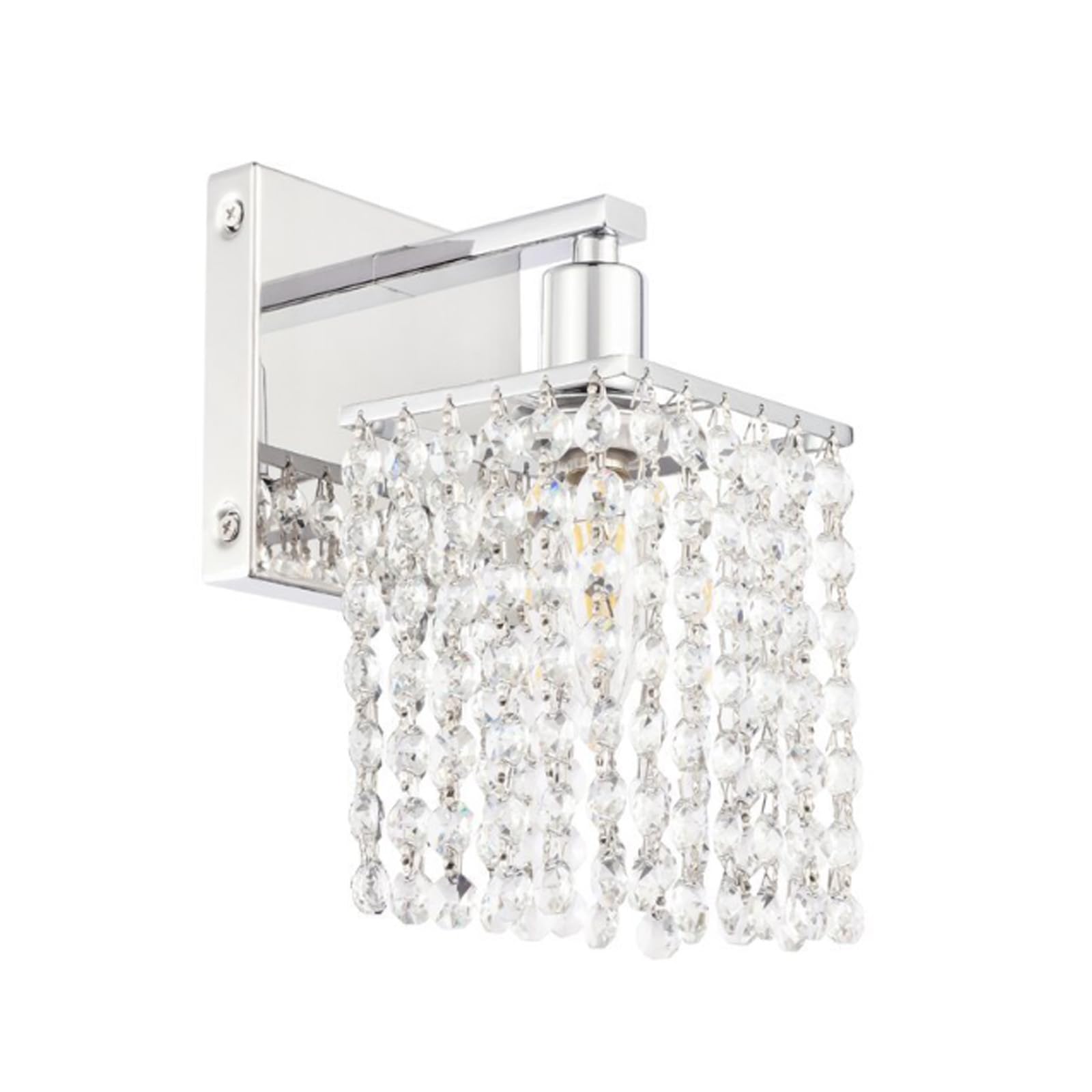 Aplique de pared retro E12 de cristal plateado con 1 cabezal para espejo de baño 8