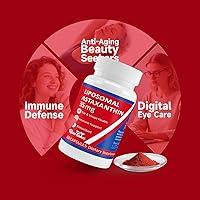 Vista 2 de Suplemento de astaxantina liposomal de 35 mg - Potente apoyo antioxidante para la salud de la piel, las articulaciones y los ojos - Fórmula natural