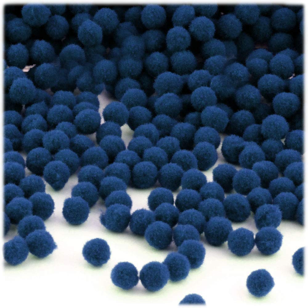 The Crafts Outlet 100-Piece Multi Purpose Pom Poms, Acrylic, 7mm/0.28-inch, Round, Turquoise Blue