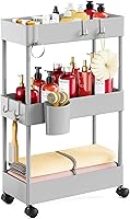 Vista 14 de Pipishell Carrito de almacenamiento delgado con ruedas, organizador de baño de 3 niveles y carrito de almacenamiento, carritos rodantes para baño