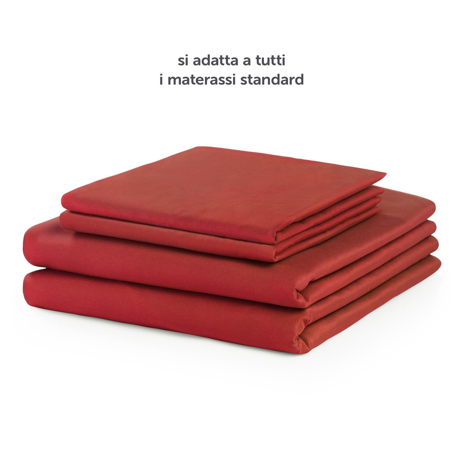 Blumtal Completo lenzuola matrimoniali 3pz - completo letto matrimoniale certificato OEKO-TEX - lenzuolo con angoli 180x200x30cm + lenzuolo 280x275cm + federa cuscino 50x80cm in microfibra - in rosso