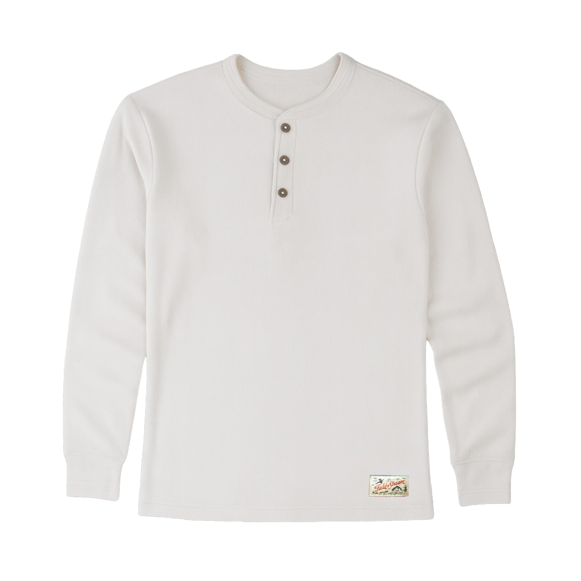 Field & Stream Mens Double Reed Henley, Oatmeal, XL