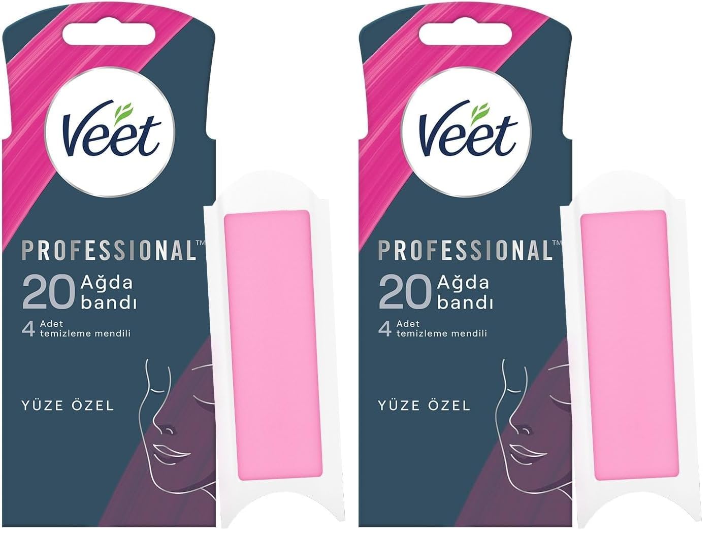 Veet Easy Gelwax Teknoloji Normal Ciltler İçin Yüze Özel Sir Ağda Bandı (1 x 20 Adet) (2 paketi)