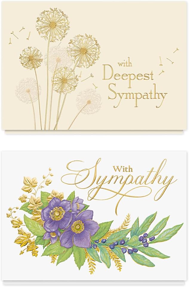The Gallery Collection - Sympathy Cards Assortment Box (35 Cards), Foil & Embossing (Sympathy 1)