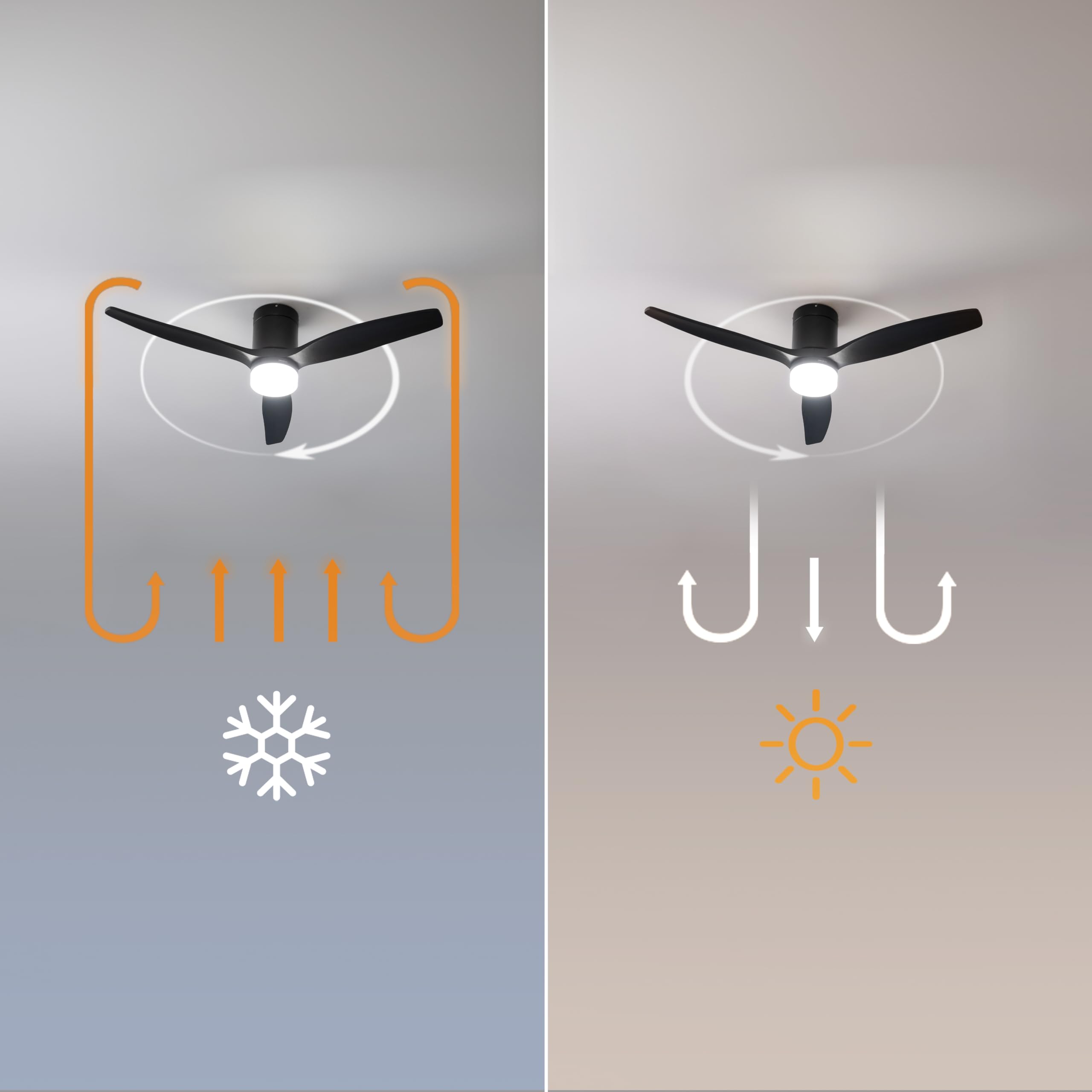 Cecotec Ventilatore da Soffitto con Luce EnergySilence Aero 5600 Aqua Black&Black Connected. 40 W, LED 18 W, Diametro 132 cm, Wi-Fi, Telecomando, Protezione IP44, Timer 8 Ore, 3 Pale, 6 Velocità