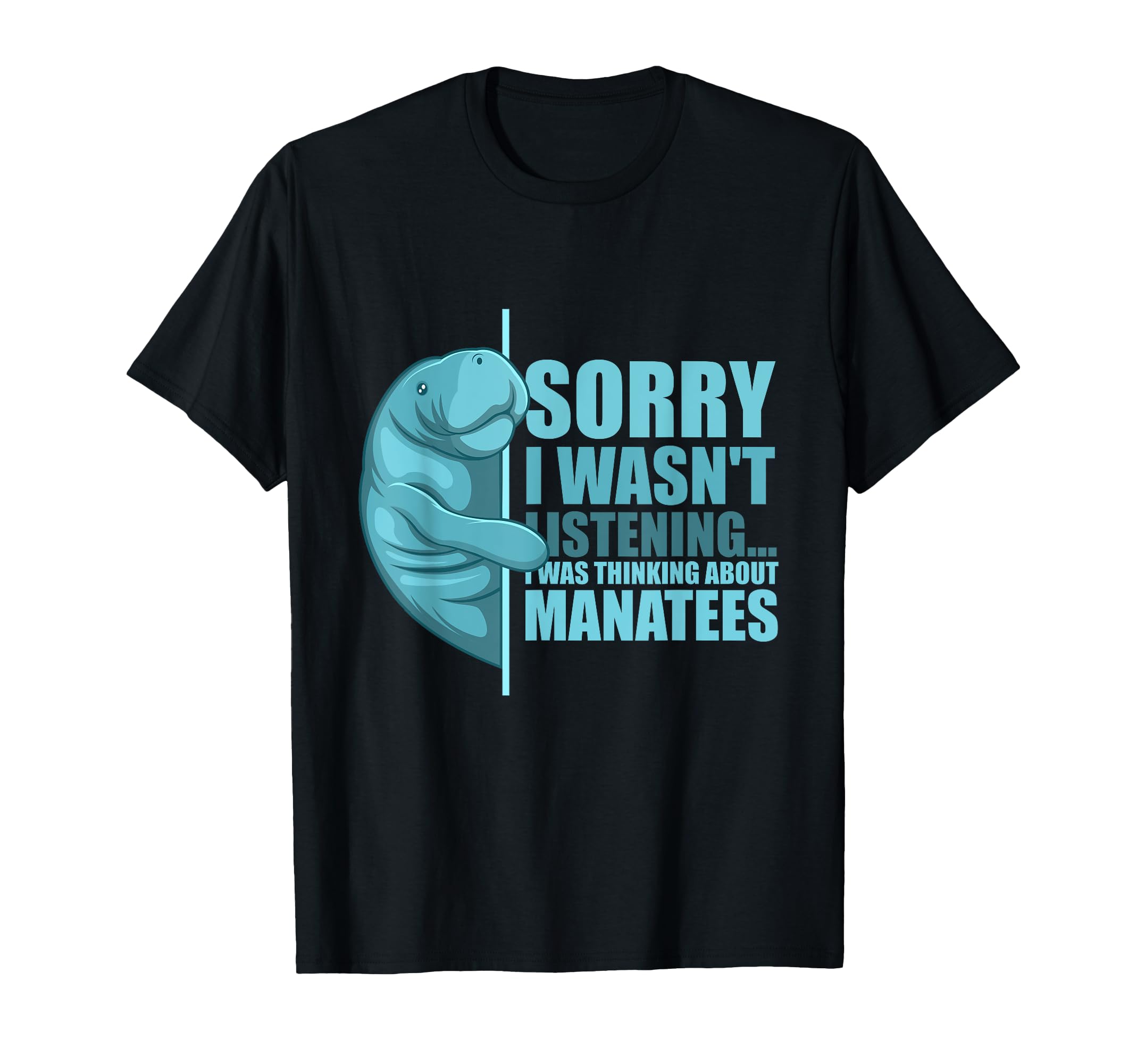 Thinking About Manatees Funny Manatee Wildlife T-Shirt