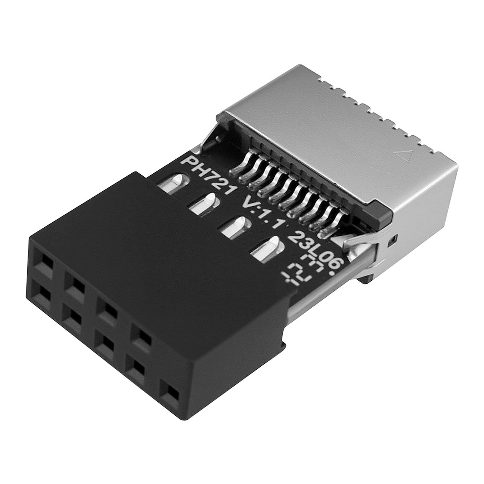 DALQUIS USB 2.0 to USB 3.2 Gen 1 Header Adapter, 9Pin Male to Type-E Key-A Female Mainboard Header Extension Adapter for Extending Type-C Ports on Front Panel of PC-image-19