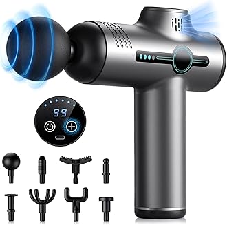 Kopeme Myofascial Release Gun, Handy Gun, Mini Myofascial Release, 99 Vibrations + 8 Heads Included, 2,000 mAh Large Capacity (8+ Hours of Continuous Usage), LCD Touch Control, Type-C Rechargeable