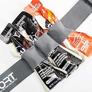 RJ-Sport Race Number Belt - Triathlon Race Belt Bib Holder with 6 Energy Gel Loops for Triathalon, Marathon, Running and Cycling, 01 Black, One size