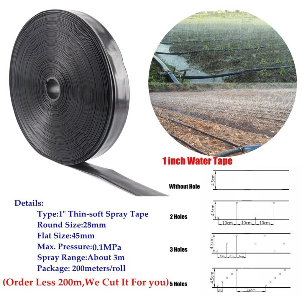 50m 1" N45 Φ28mm Manguera de riego agrícola Cinta de Goteo de Agua Flexible, for Sistema de riego agrícola Cinta de pulverización Fina y Suave Tubo de Agua(3 Holes)