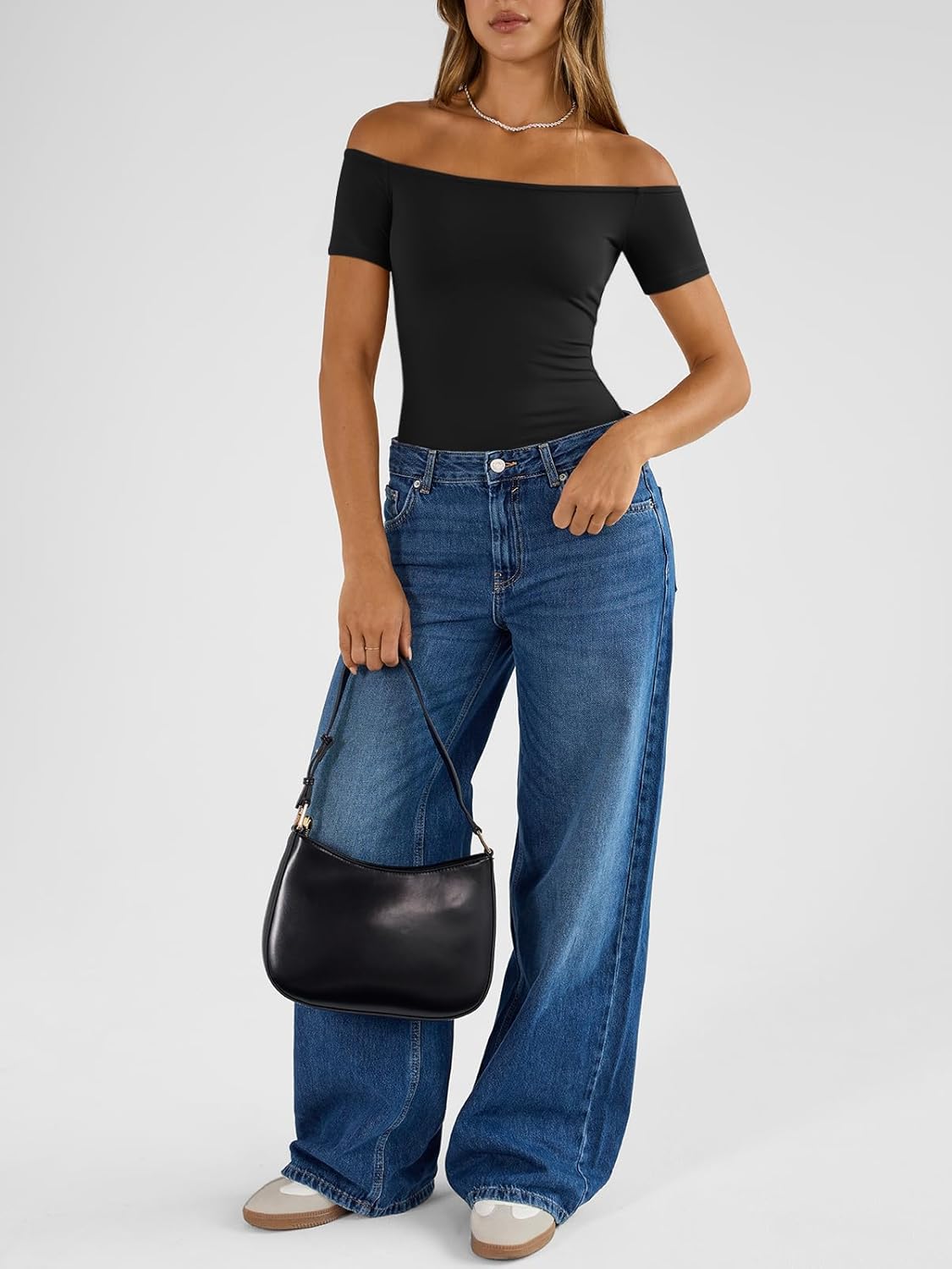 Trendy Queen Summer Off The Shoulder Tops for Women Going Out Short Sleeve Shirts Cute Y2K Sexy Basic Clothes 2026 Fashion - Image 6