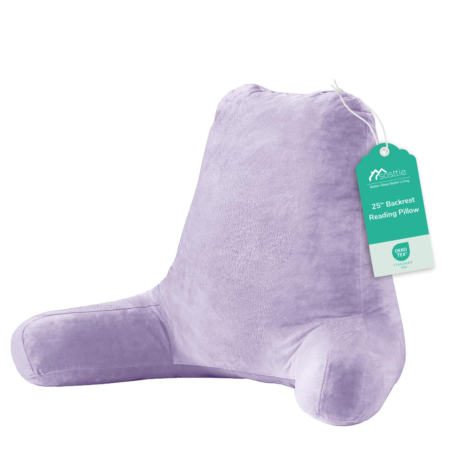 Sasttie Reading Pillow for Bed, Back Pillow for Sitting Up, Lavender