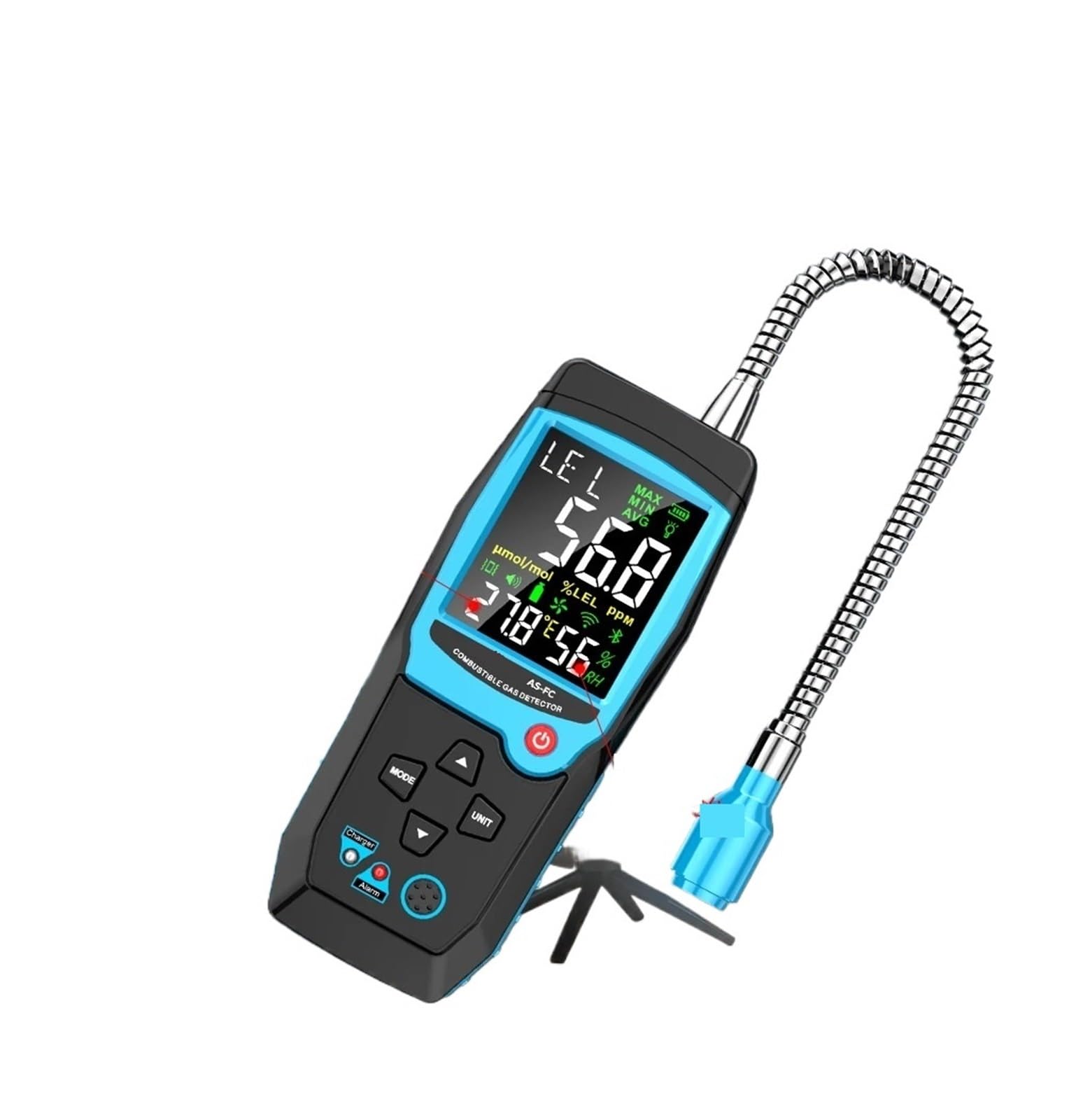 Slzjwlppa Blue Combustible Gas Leak Detector Flammable Gas Methane Natural Gas Tester Sound Light Alarm Meter Leak Location Determine Quick Detection(F12)