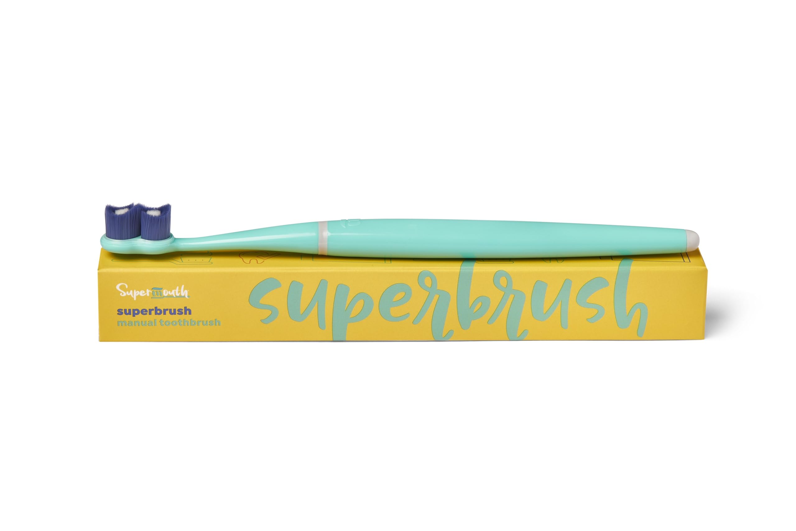SuperMouth Cepillo de dientes manual SuperBrush: cerdas suaves que se ajustan a las curvas de los dientes para una limpieza profunda, eliminación de placa, dientes sensibles y cuidado de las encías