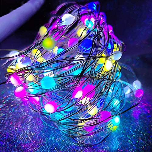 Frontoppy Guirlande lumineuse LED RVB multicolore avec 100 LED, avec 6 modes de minuterie 4/6/8 heures, étanche IP65, changement de couleur pour fête, Noël, décoration env. 10 m