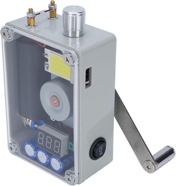 Generador Manual Portátil con Carga USB y Luz COB miniatura 6