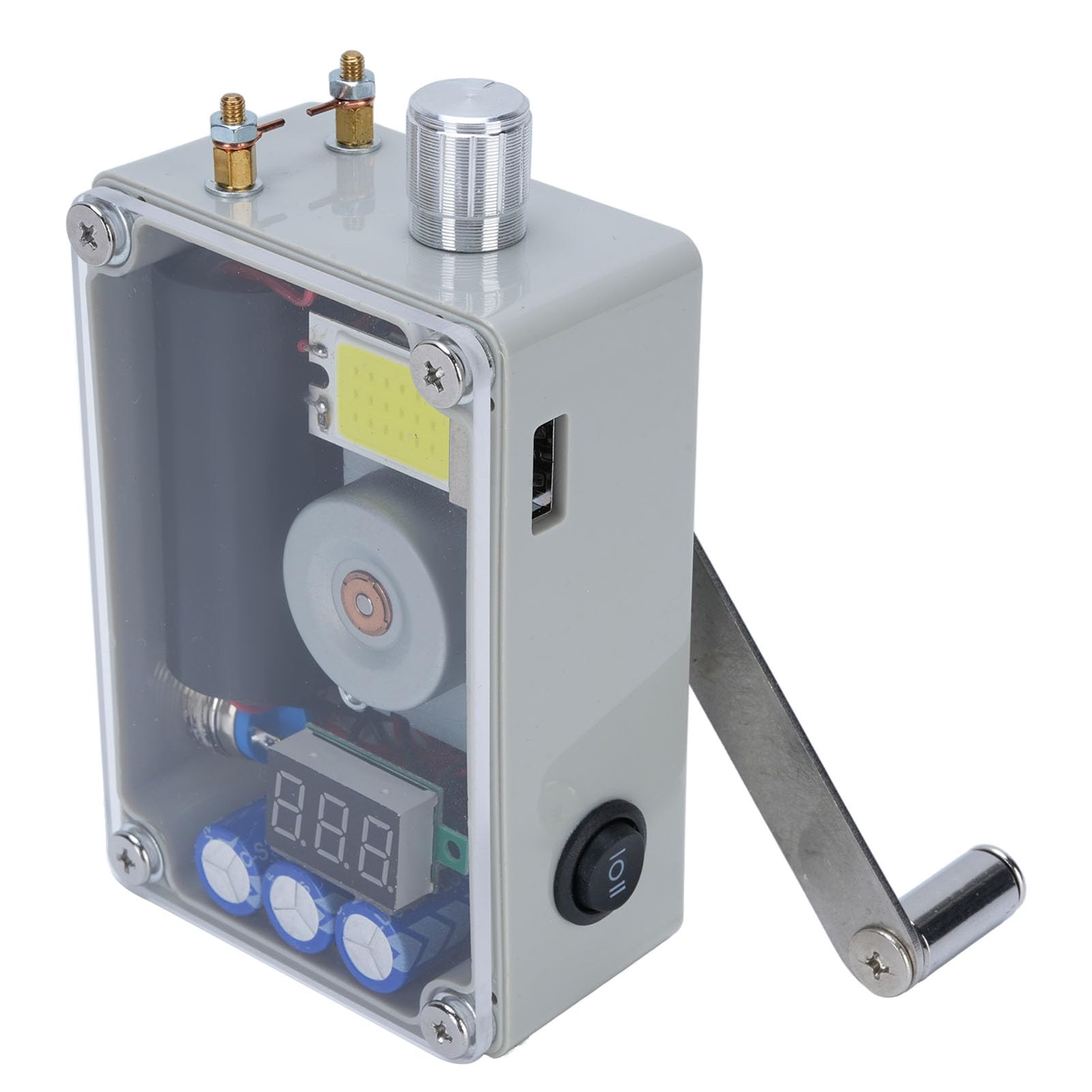 Ręczny Generator Zasilania Awaryjnego, z przenośną ładowarką USB Cob Light Lcd Voltmeter Integracja Zapłonu Projekt Integracja Zapłonu do Przetrwania Awaryjnego na świeżym