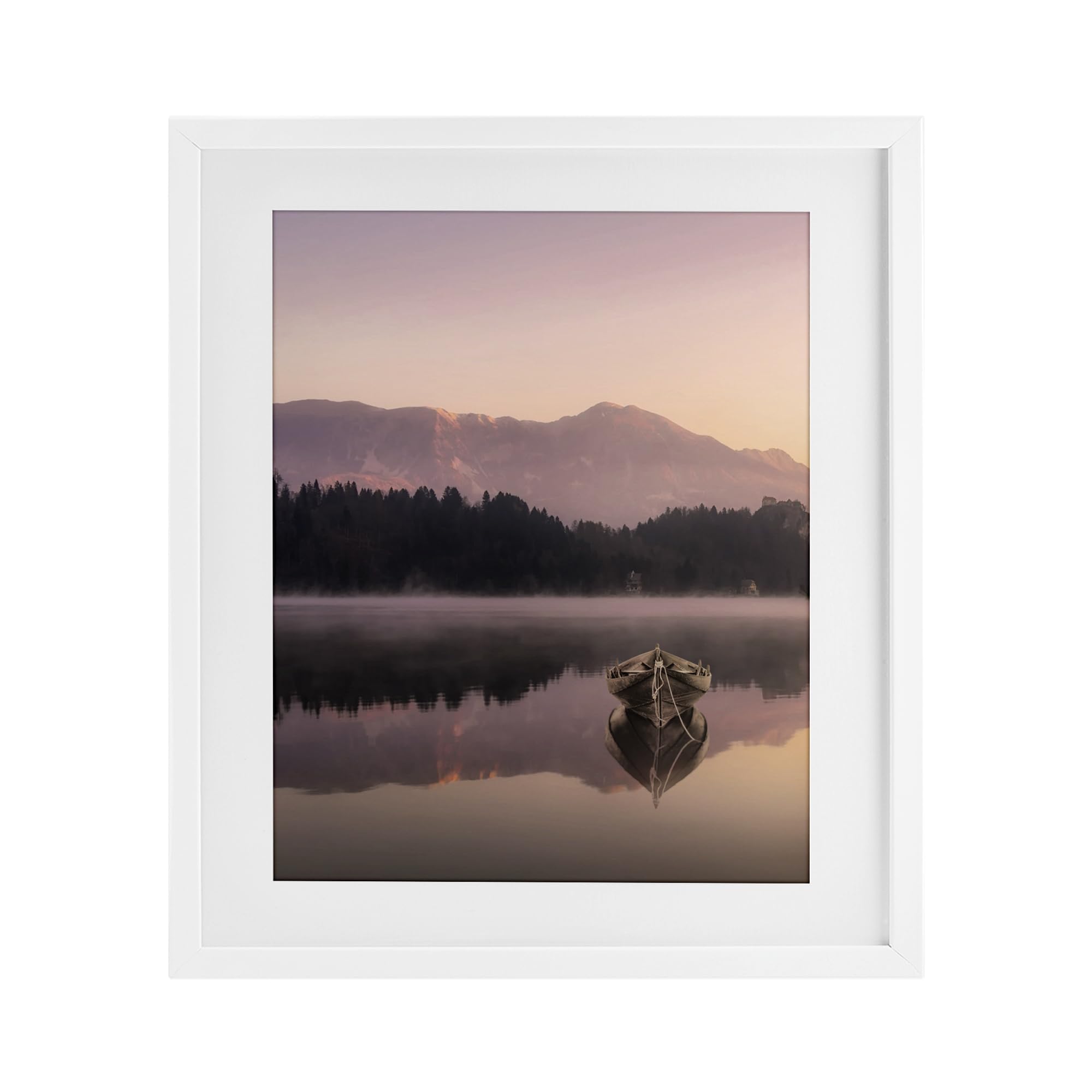 'Tranquil Lake Sunsets'| Framed Print Under Glass