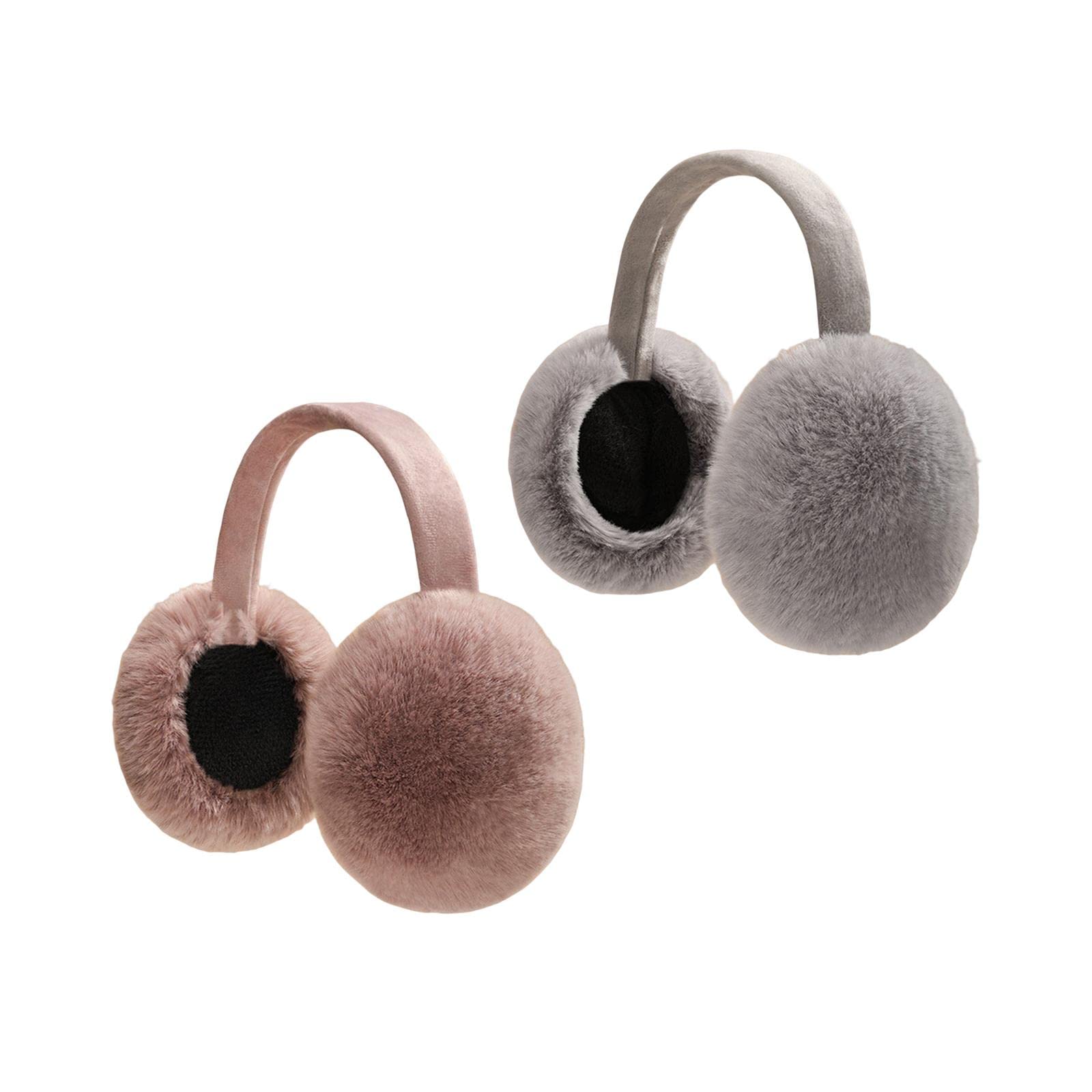 2Pcs Ear Muffs Earmuffs Headband Winter Ear Warmer Gray Color Dark Pink | Clothing, Shoes & Accessories | Mens Accessories | Hats
