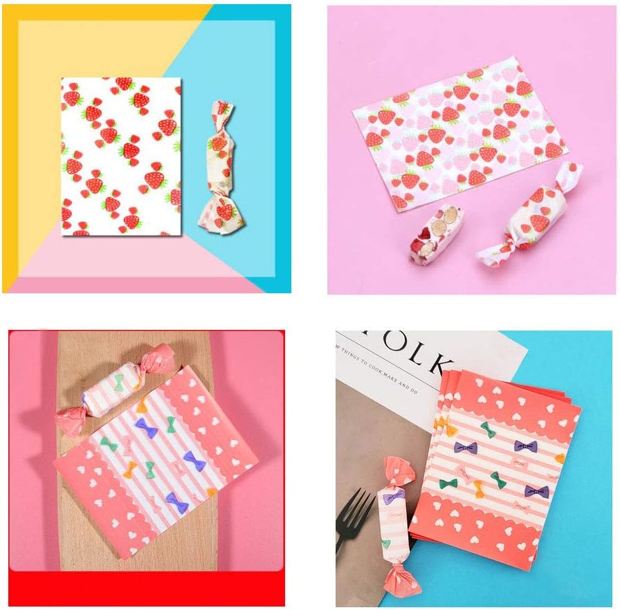 200pcs Candy Wrappers Candy Paper Chocolate Sweets Wrappers Birthday Party Decoration Treat Bags (2 Patterns, 100pcs Each Pattern)