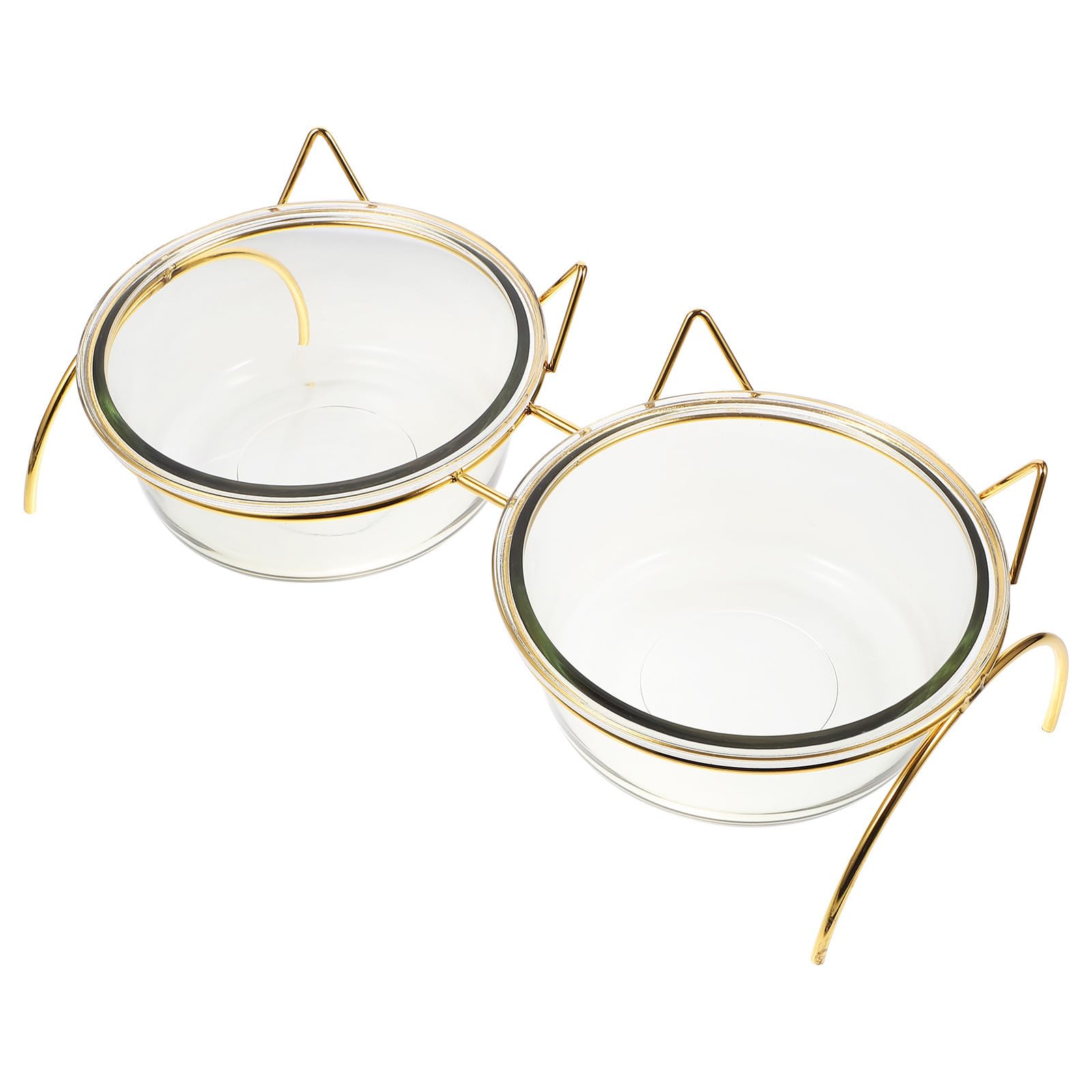 Erhöhter Katzennapf aus Glas mit Schräger Öffnung und Nackenschutz
