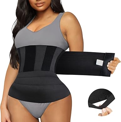 Amazon Com Wrap Waist Trainer For Women Aiqooyo Snatch Me Up Bandage Wrap Waist Trainer For Stomach Corset Plus Size Adjustable Invisible Wrap Waist Trimmers Belt Sweat Band For Postpartum Belly Wrap