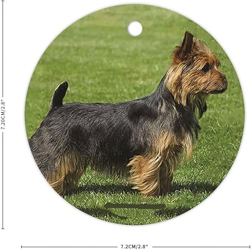 Miniatura 2 de Vinisong Adorno de Navidad para perro de Terrier australiano, adornos de perro Yorkshire Terrier para colgar en el árbol de Navidad, adorno de