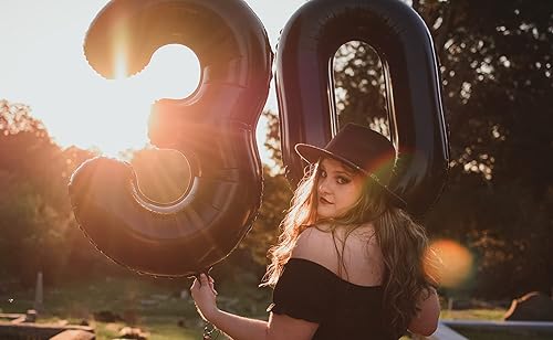 Miniatura 2 de Globo grande con el número 40 de 40 pulgadas, color negro, gigante, gigante, de papel de aluminio de mylar, globos de helio para fiesta de