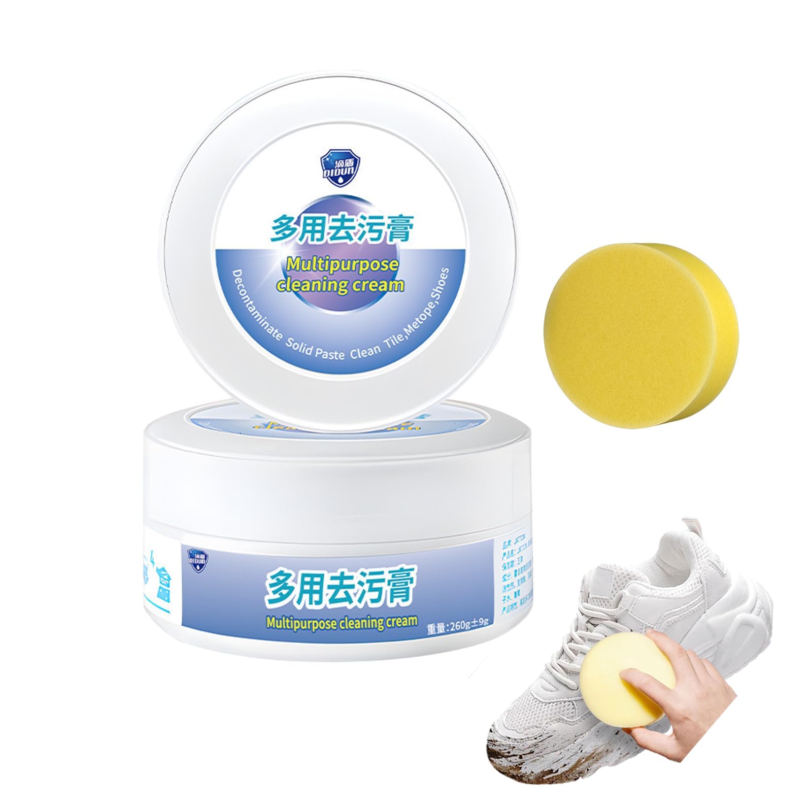 FDTYMulti-Functional Cleaning And Stain Removal Cream, New Multipurpose Cleaning Cream, White Shoe Cleaner Decontaminate Solid Paste, White Shoe Cleaner