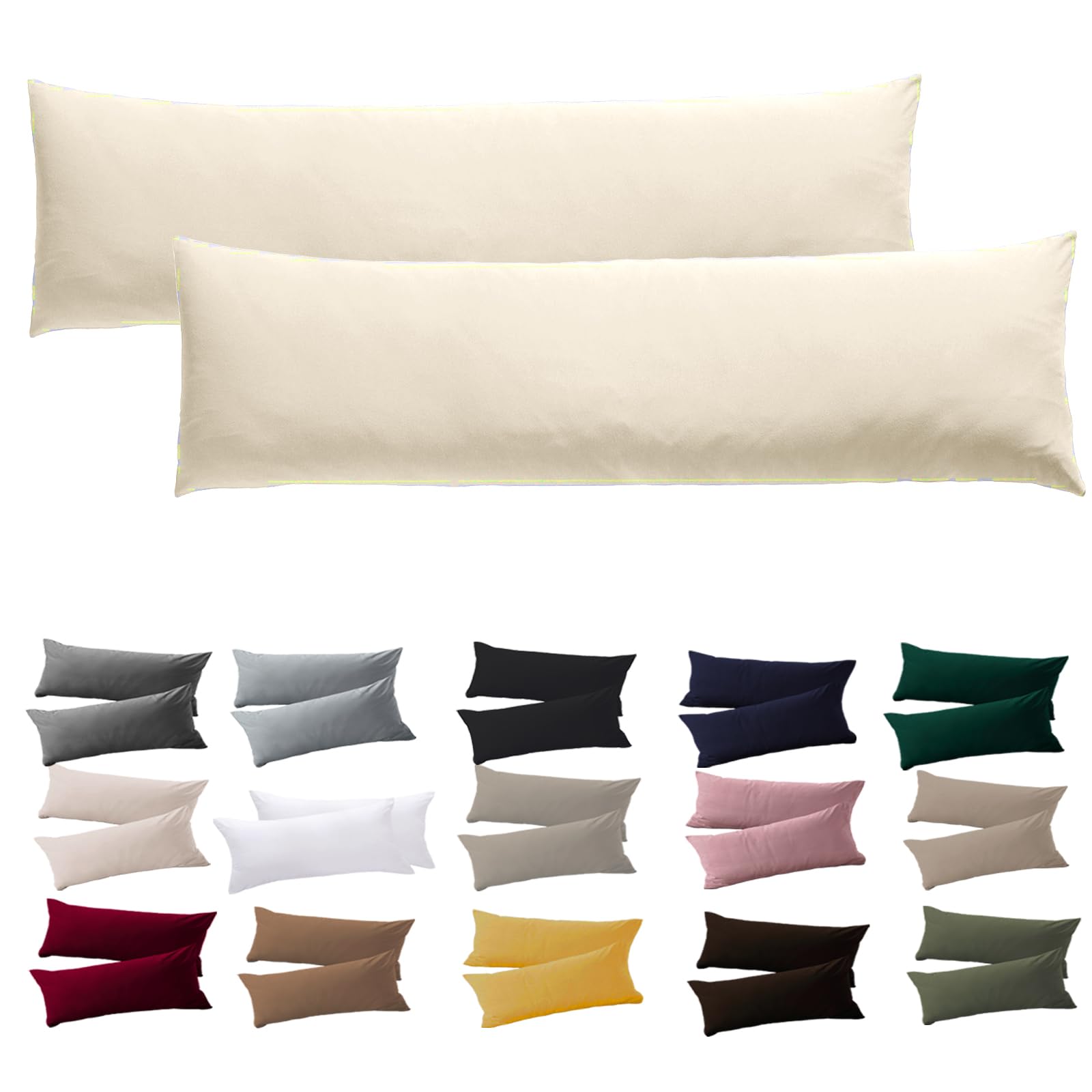 Soifox 2er Set Kissenbezug Mikrofaser weich und angenehm bügelfrei & knitterfrei