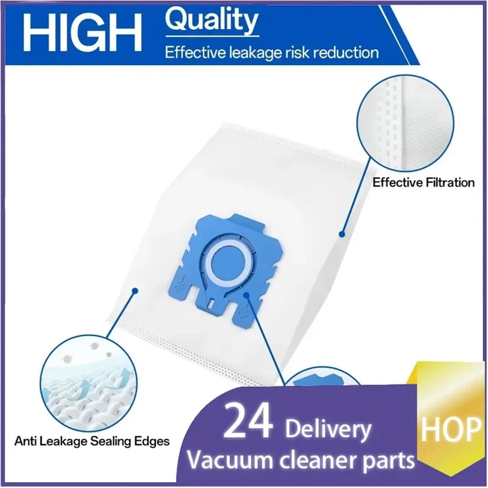 3D-Airclean-Beutel, kompatibel mit Miele GN Staubsaugerbeuteln Classic C1 Complete C1 C2 C3 S227 S240 S270 S400 S2 S5 S8(10pcs)