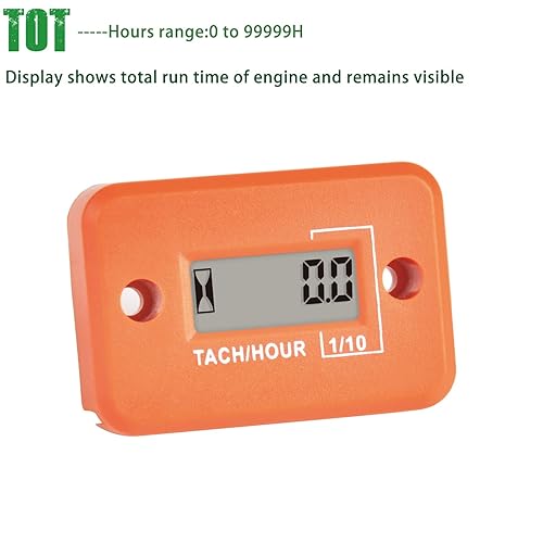 Miniatura 2 de Yooreal HM012 - Tacómetro digital de horas, diseño impermeable para motor de automóvil, tractor, motosierra, motor fuera de borda, generador de