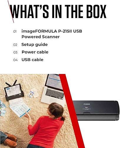 Miniatura 7 de Canon imageFORMULA P-215II Scan-tini Escáner de documentos personales (renovado)