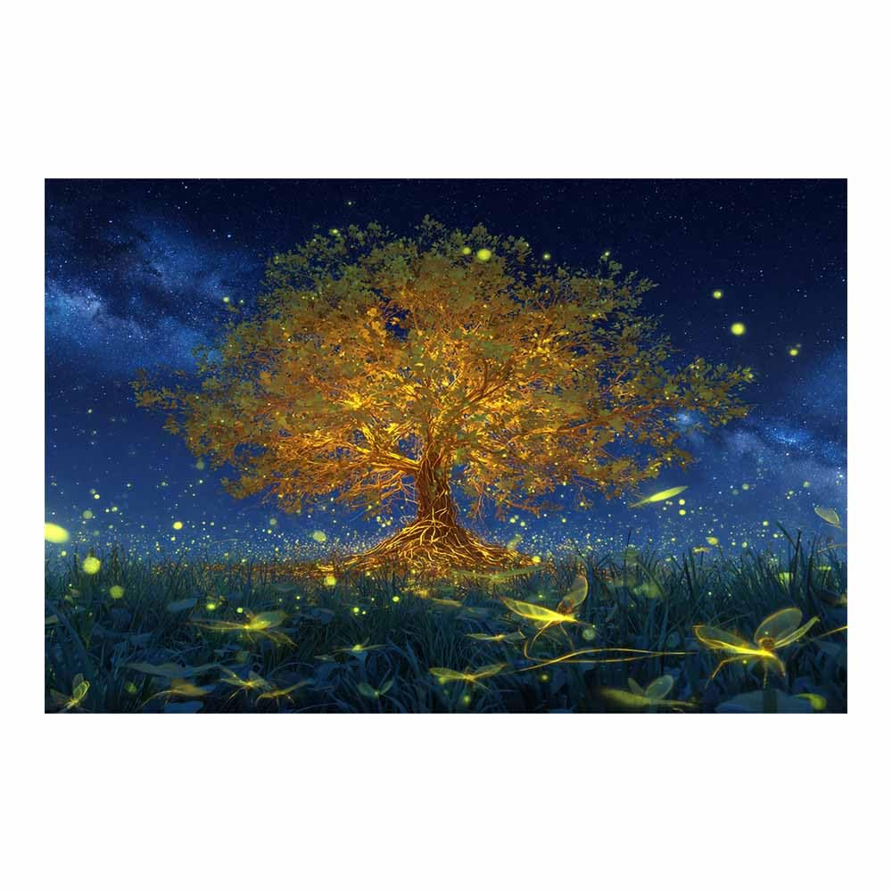 XENIOU Tree Canvas Wall Art Dot Art Tree Views canvas painting wall art, Living Room Bedroom Hallway Stairs Decoration.(Multicolor)-80x120cm Unframed