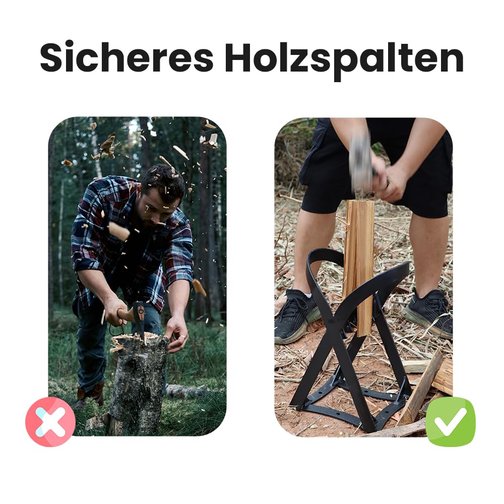 Holzspalter Gusseisen, Anzündholz Spalter mit Spalthammer