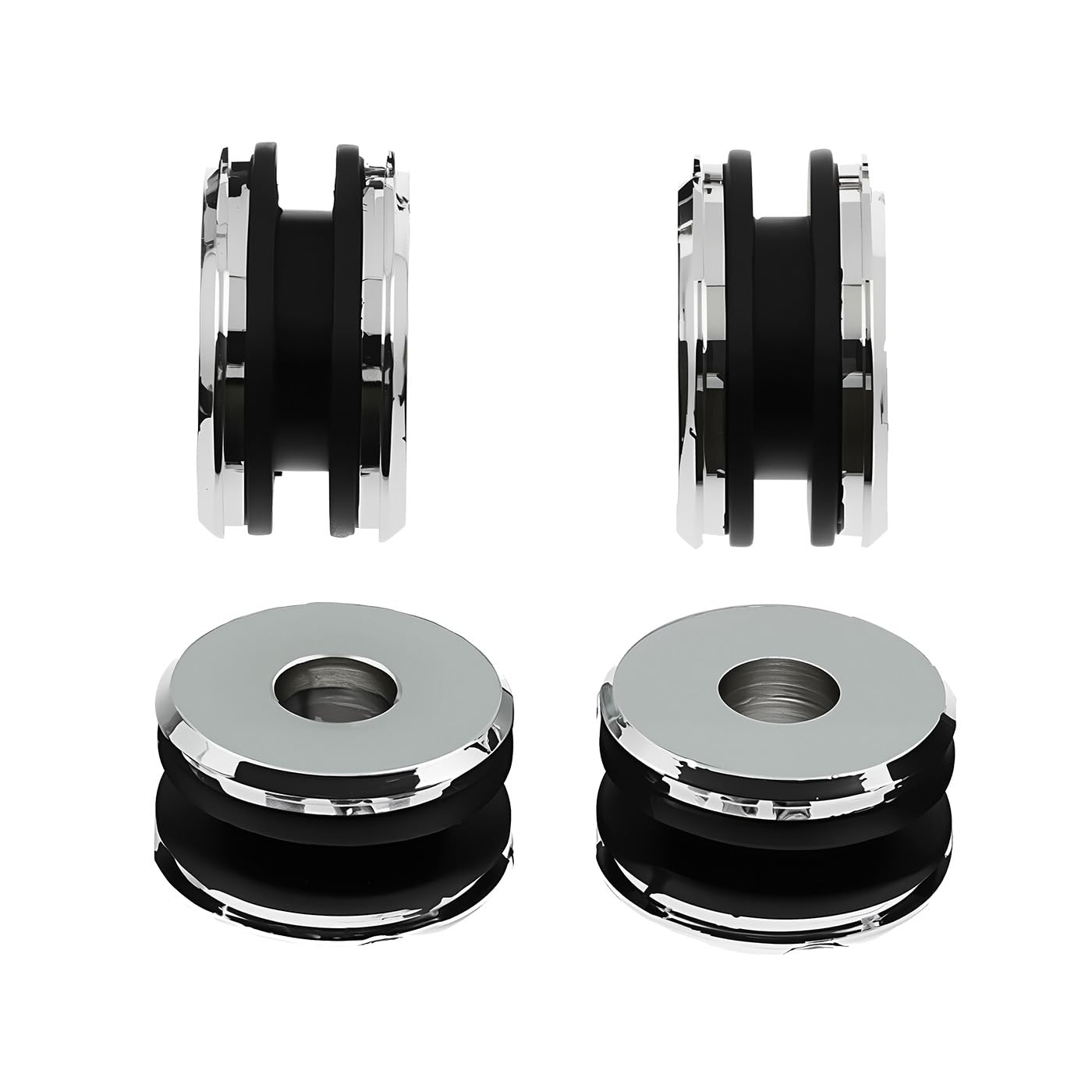 Kit hardware cromato per aggancio staccabile Harley Sissy Bars Boccole di aggancio adatto per modelli Harley 2003-2025 Flstc dotati di kit borsa laterale a sgancio rapido P/N 90200641a e accessori