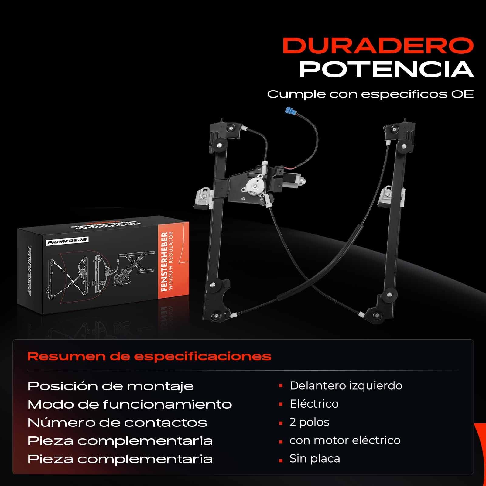Frankberg Elevalunas con motor delantero izquierda para Freelander