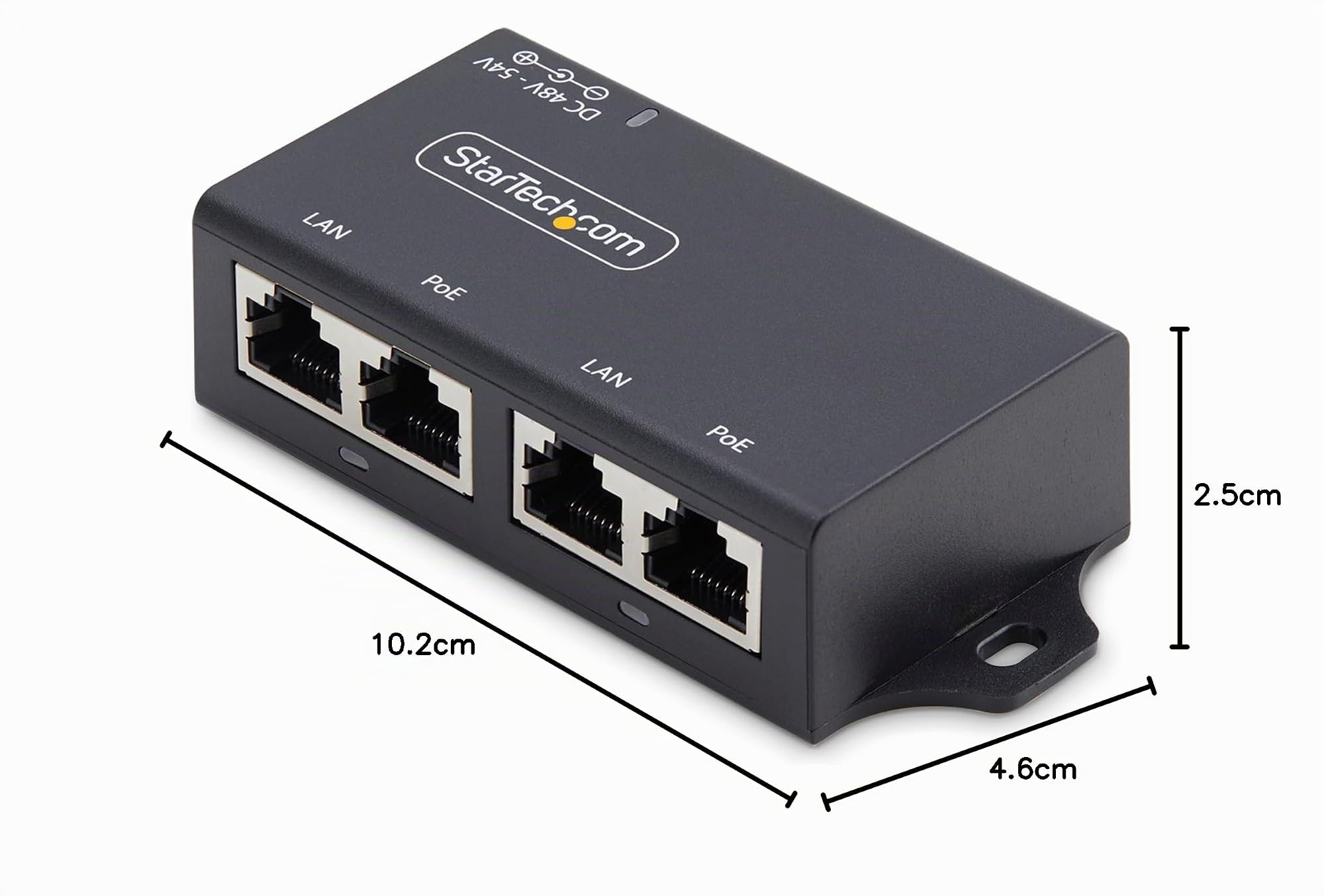 StarTech Injecteur PoE+ Midspan 2 Ports 30W 802.3af/at (AF221CE-POE-INJECTO | 10/100/1000Mbps, Ethernet 1Gbps, Montage mural, Protection ESD niveau 4, Cat5/5e/6/6a