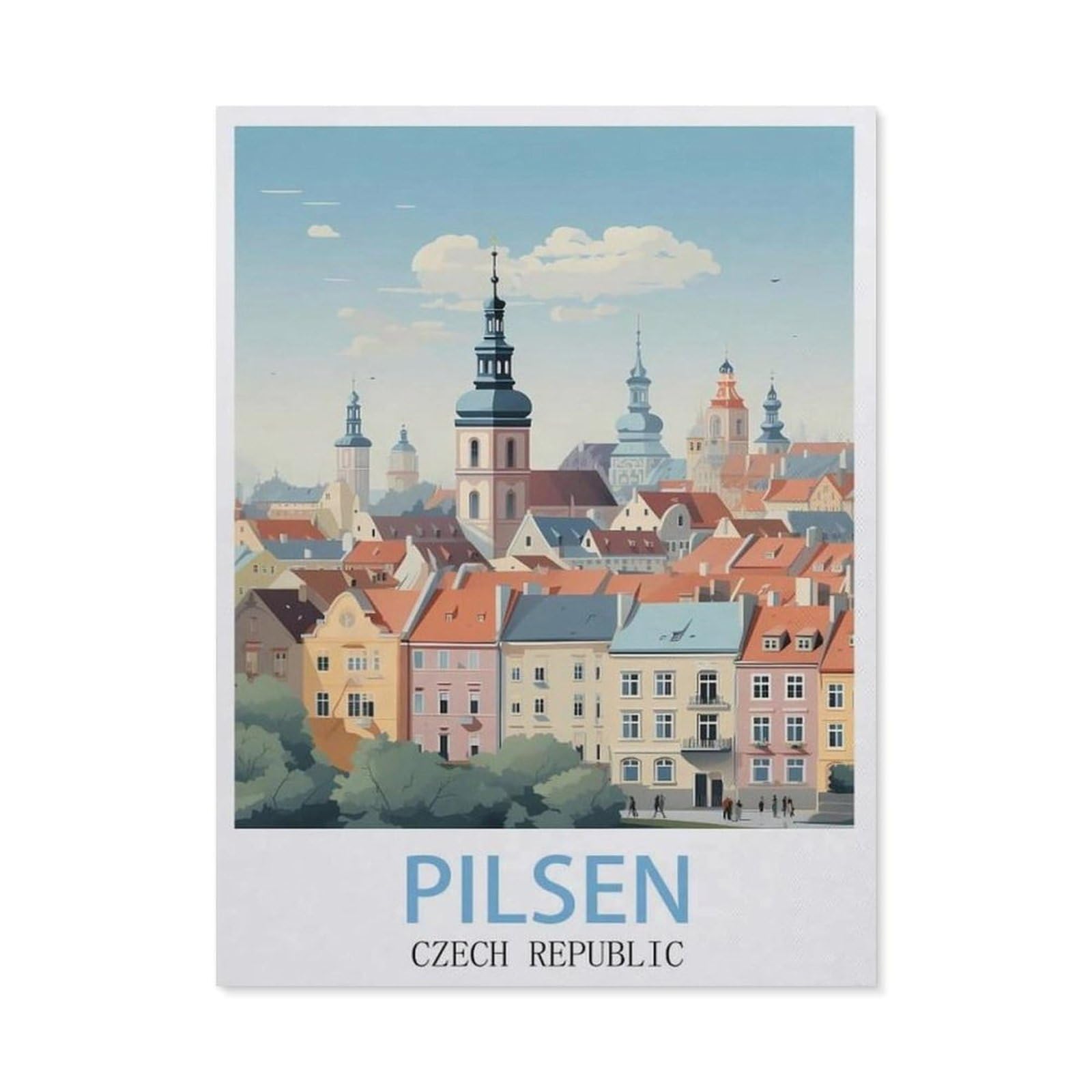 Funny Bathroom Wall Decor Signs，Pilsen Czech Republic(15x30cm）