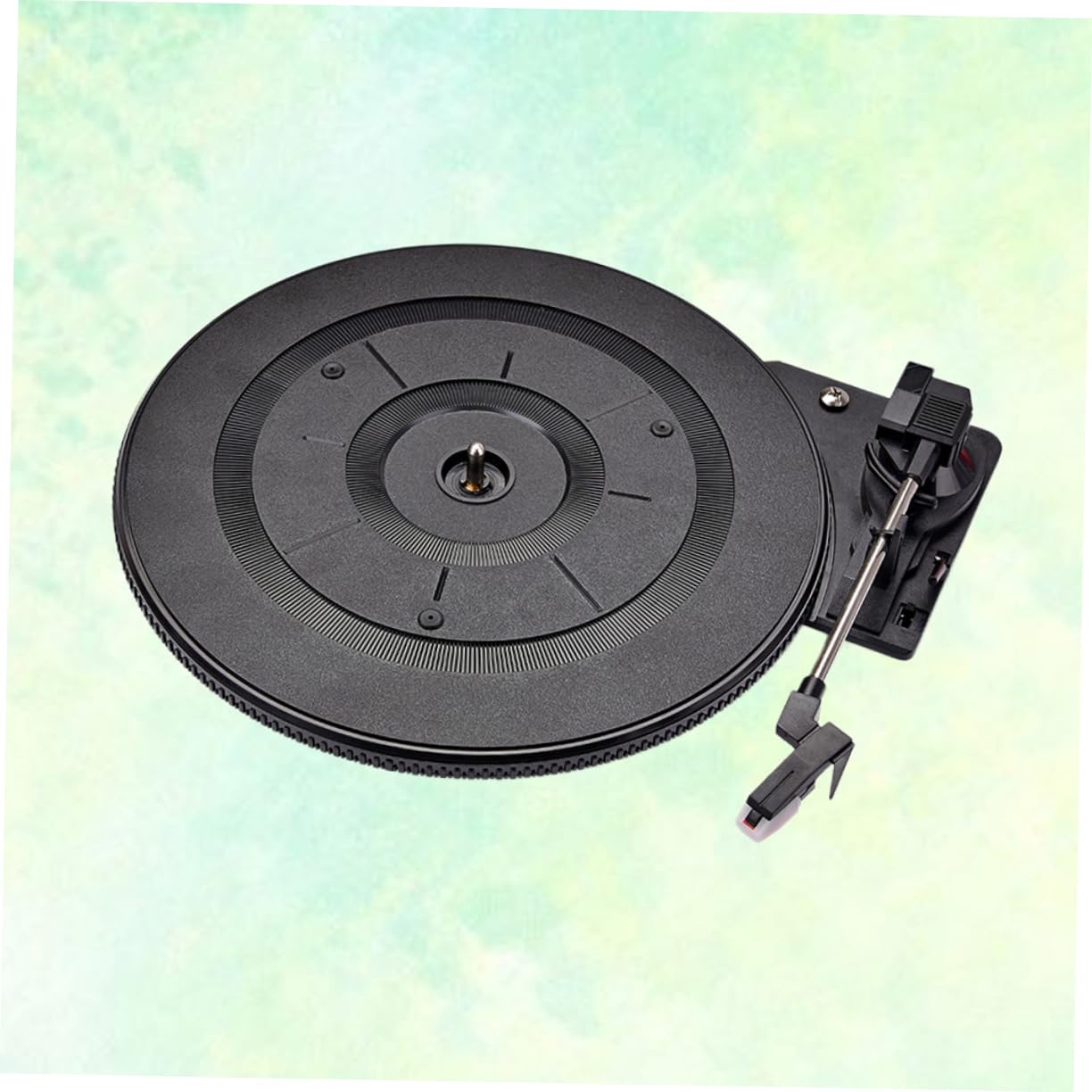 Platine Vinyle Vintage 28cm Noire Ambiance Noël, Préampli Intégré