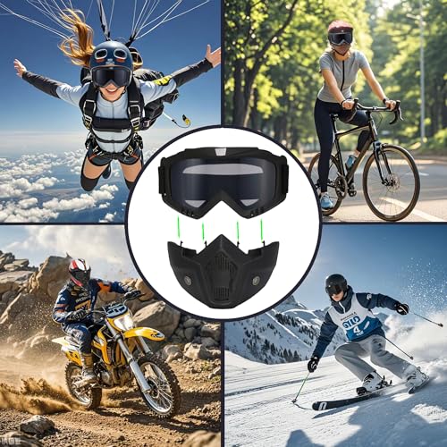 Image of Motorcycle Face Mask Full Face,Dirt Bike Goggles Motocross, ATV, Offroad, Riding Racing Goggles for Men Women