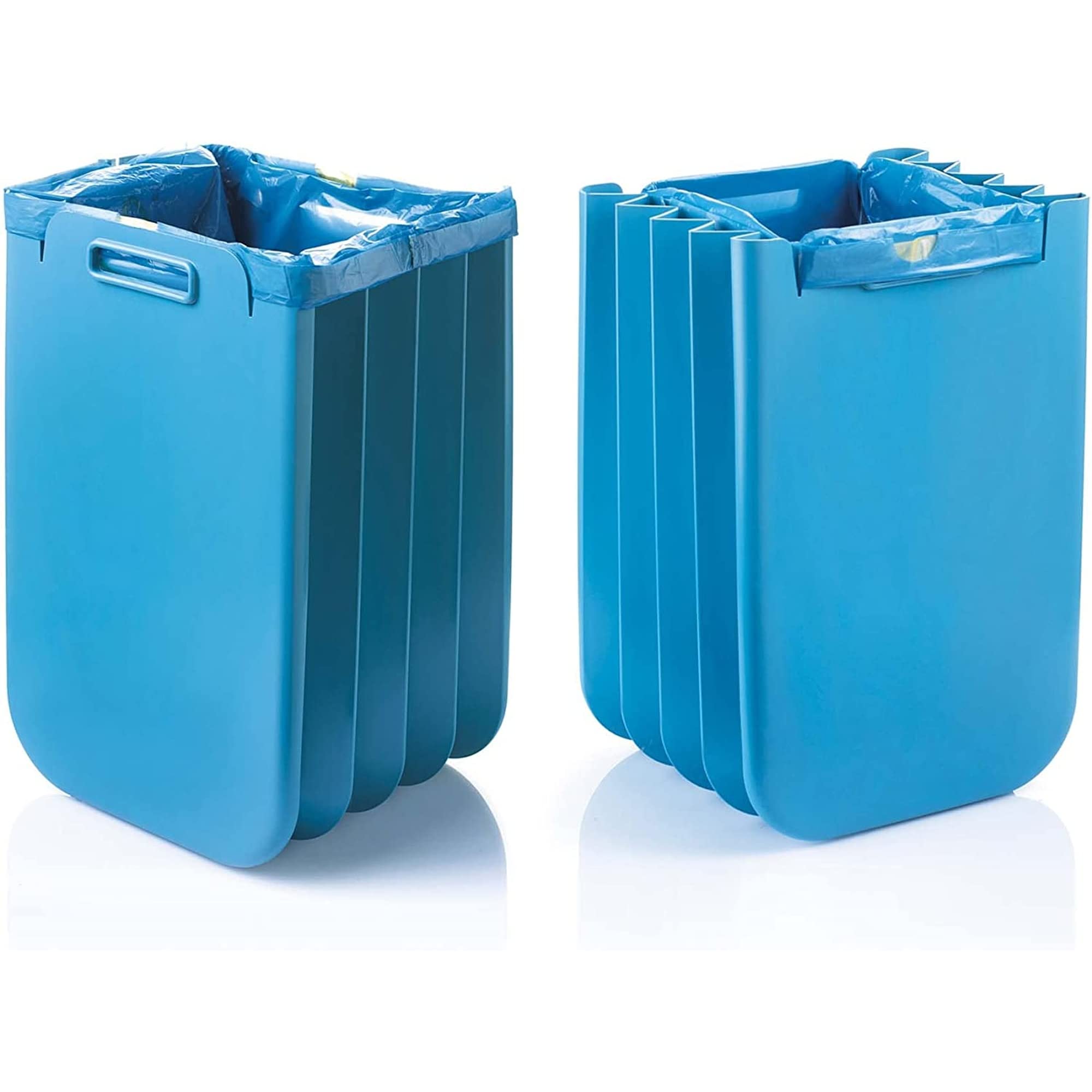 Set di 4 contenitori multiuso pieghevole da 25 litri c/uno (100 l totali), in plastica riciclata, 45 x 30 cm, colore