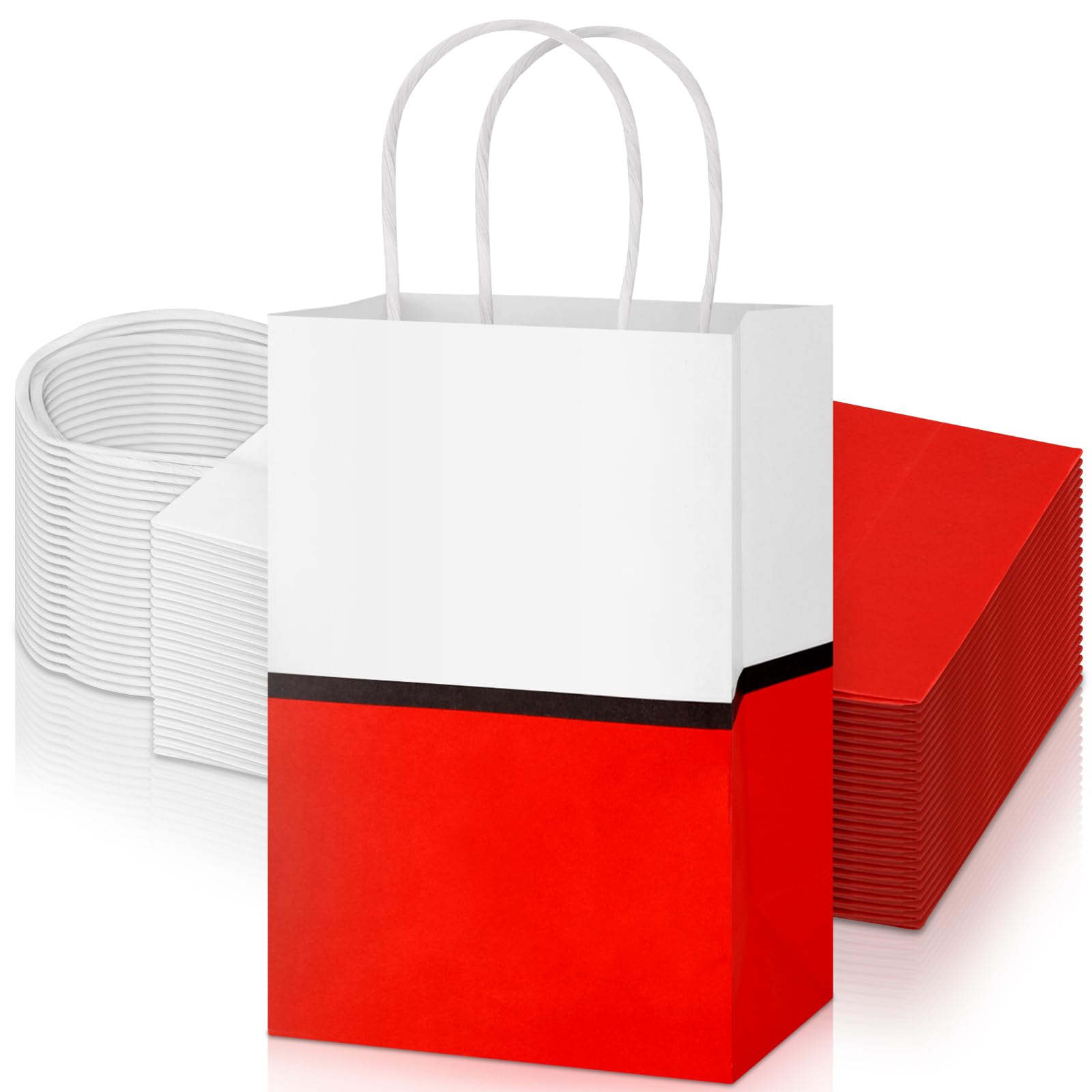 Czlotyh 24 Pcs Cartoon Animation Gift Bags Red Kraft Treat Bags with Handle Paper Goodie Bags Birthday Party Supplies for Birthday Theme Holiday Baby Shower Decorations Candy