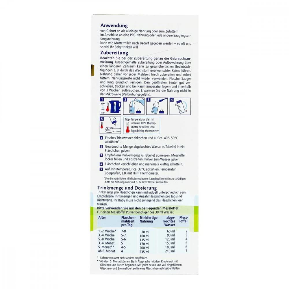 Hipp Bio Combiotik 1 inizio - dalla nascita, 600g