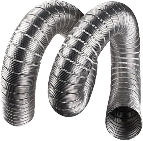 Fegson ダクトホース フレキエアーダクト 蛇腹ダクト 耐熱 防水 換気用ホース 100%アルミ製 排気ホース 送風機用ダクト アルミ換気パイプ ダクト 軽くて簡単に曲げられます 長さ1m レンジフード、換気扇 換気ダクト内径は50-350mmです (