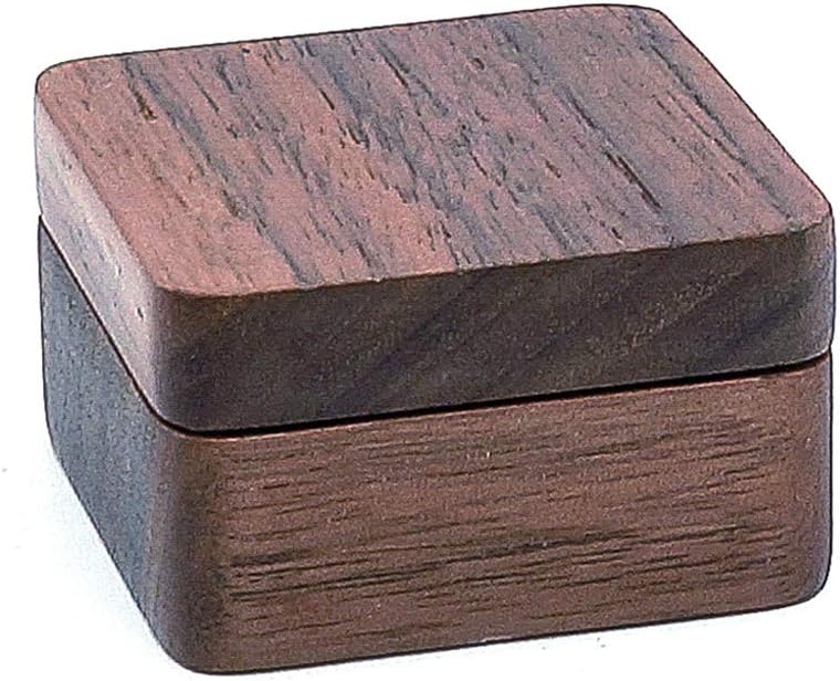 Men Suit Wooden Cufflink Gift Box Portable Sleeve Button Jewelry Walnut Wood Keepsake Storage Box, as the picture shows