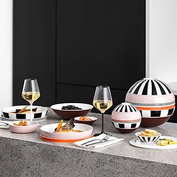 LA BOULE 食器 7点セット 白黒 Amazon.co.jp: Villeroy & Boch Iconic Collection La Boule