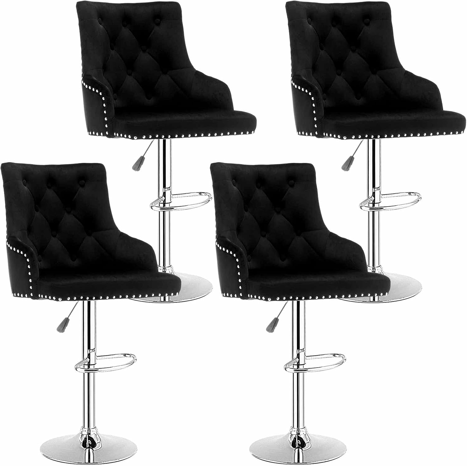 Mepplzian Bar Stools Set of 4 Adjustable Height Swivel